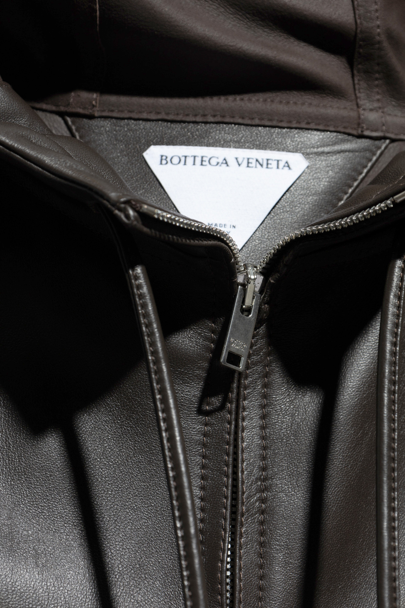 Bottega Veneta Leather jacket with a hood | Men's Clothing | Vitkac